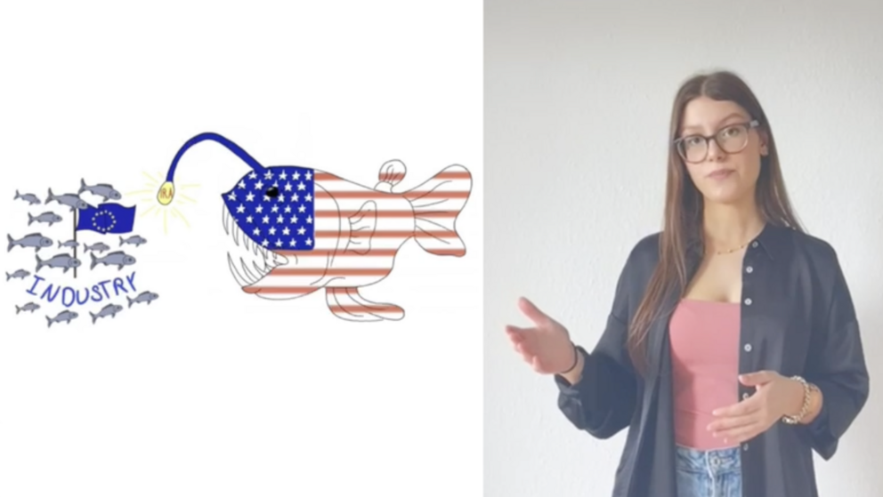 Screenshot of Melissa Koeckce, one of our 2023 winners, presenting her 3MT. 