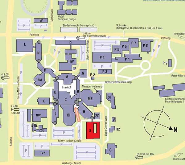Lageplan des Campus
